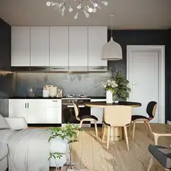 Kitchen design on a gray background