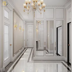 Hallway design in neoclassical style