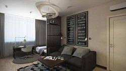 Xruşşev Dizayn Fotoşəkilində Bir Otaqda Qonaq Otağı Yataq Otağı