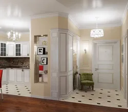 Kitchen and hallway color photo