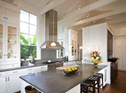 Kitchen in your house with two windows photo