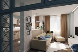 Kitchen photo with one window divided into 2 zones