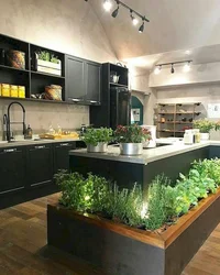 Кухня сучасны дызайн і кветкі