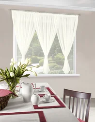 Tulle for the kitchen short photos in the interior