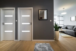 White-gray doors in the apartment interior