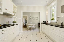 Wallpaper for kitchen interior design with light furniture