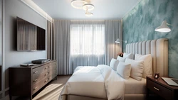 Photo of a bedroom and balcony in a panel house