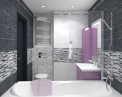 Bathroom design with tiles 60 by 30