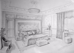 Bedroom design drawn