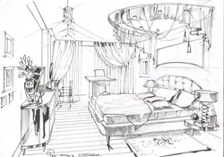 Bedroom design drawn