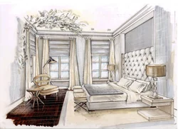 Bedroom design drawn