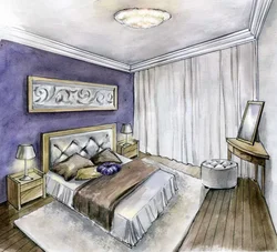 Bedroom design drawn