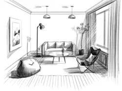 Bedroom design drawn