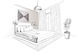 Bedroom design drawn