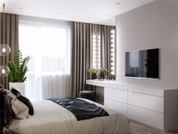 Bedroom interior 15 sq m with balcony