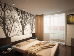 Bedroom interior 15 sq m with balcony