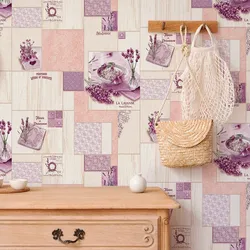 Vinyl wallpaper in the kitchen interior