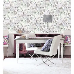 Vinyl wallpaper in the kitchen interior