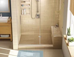 Bathroom with tile shower without tray design