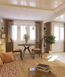Kitchen living room with two windows on one wall photo