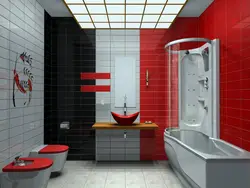 Bathroom design red and black