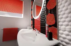 Bathroom design red and black