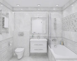 Combination with white color in the bathroom interior