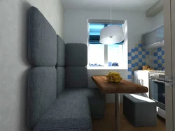 Künc divan ilə kiçik mətbəx dizaynı