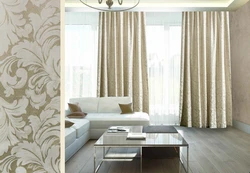 How to choose curtains for the living room according to the color of the wallpaper photo