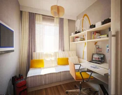 Bedroom design 9 sq m for a boy