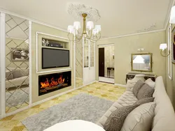 Living Room Interior With Fireplace In Apartment 20