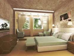 Bedroom layout with furniture photo