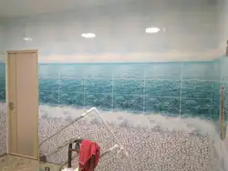 Təbəqə panelləri ilə vanna otağı dizaynı