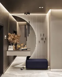 Mirror With Lighting In The Hallway Design
