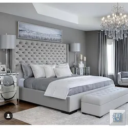 Accents In The Interior Of A Gray Bedroom