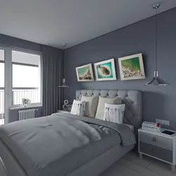 Accents In The Interior Of A Gray Bedroom