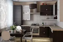 Дизайн простой угловой кухни