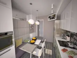 Kitchen design 7 squares with refrigerator