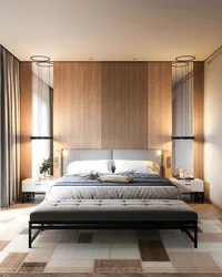 Photo of a bedroom in a modern style