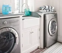 Dryer in the bathroom interior photo