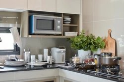 How to install a microwave in a small kitchen photo