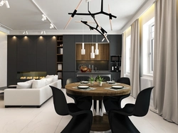 Kitchen with black table photo