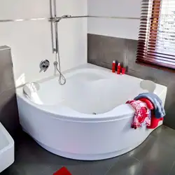 What are the corner bathtubs? Photos of what sizes