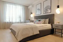 Boz bej tonlarında daxili yataq otaqları