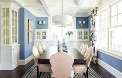 Combination of floor and wall colors in the kitchen interior