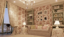 Living room interior in shabby style