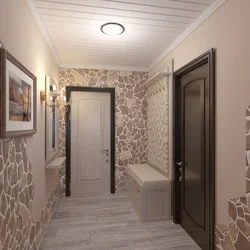 Wallpaper tiles in the hallway photo