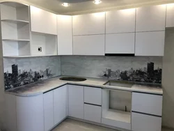 Countertops ва панелҳои деворӣ барои акс ошхона сафед
