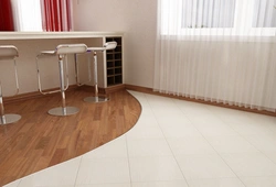 How to combine tiles on the kitchen floor photo