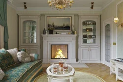 Классические камины в интерьере гостиной